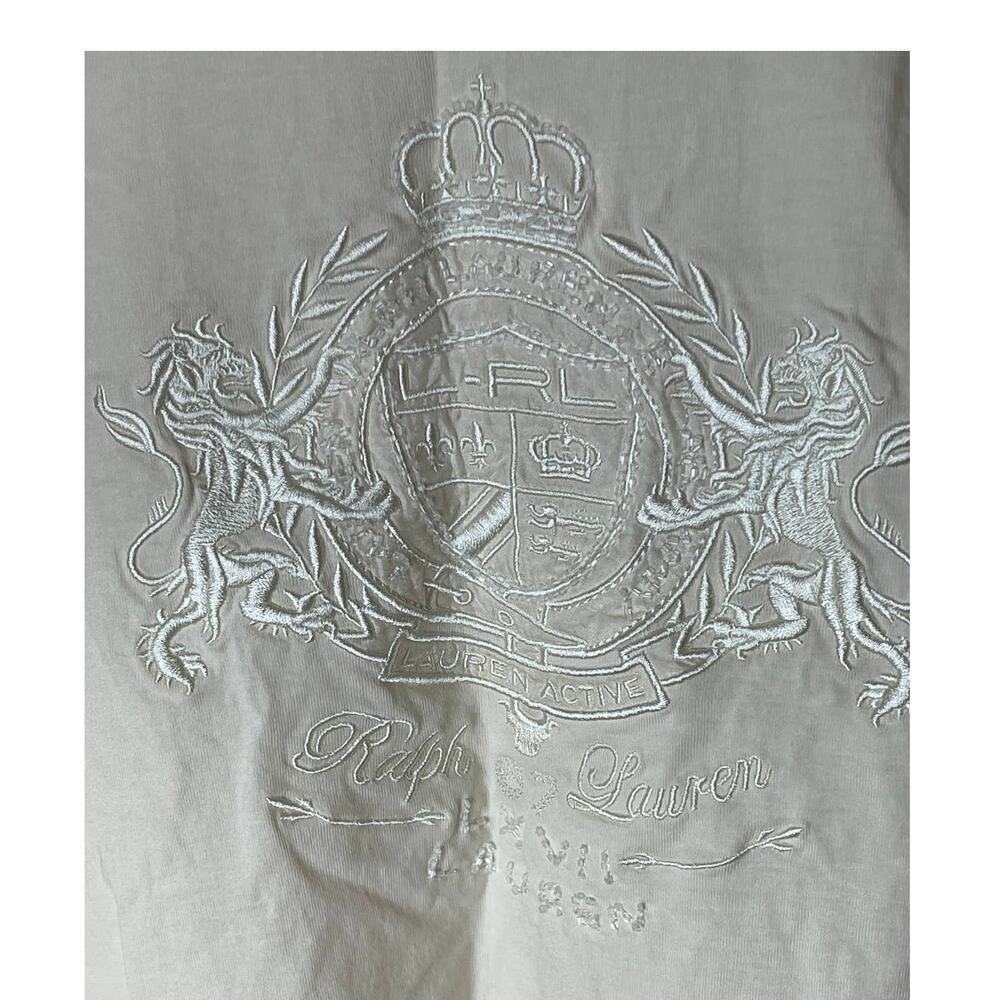 L-RL Lauren Active Ivory Long Sleeve Shirt Women's Size L - Picture 2 of 5